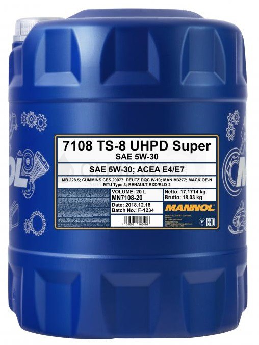 Motorový olej 5W-30 UHPD Mannol TS-8 Super - 20 L - 5W-30