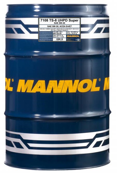 Motorový olej 5W-30 UHPD Mannol TS-8 Super - 208 L - 5W-30