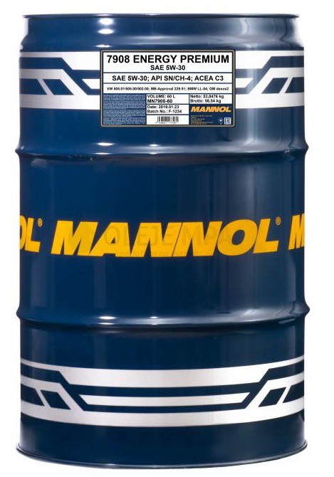 Motorový olej 5W-30 Mannol Energy Premium - 60 L - 5W-30