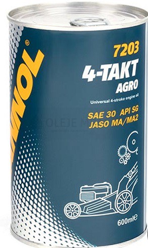 Motorový olej 4-Takt Mannol Agro SAE 30 - 0,6 L - Oleje pro sekačky, motorové pily a další zemědělské stroje