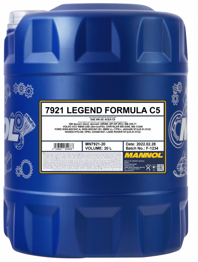 Motorový olej 0W-20 Mannol 7921 Legend Formula C5 - 60 L - 0W-20