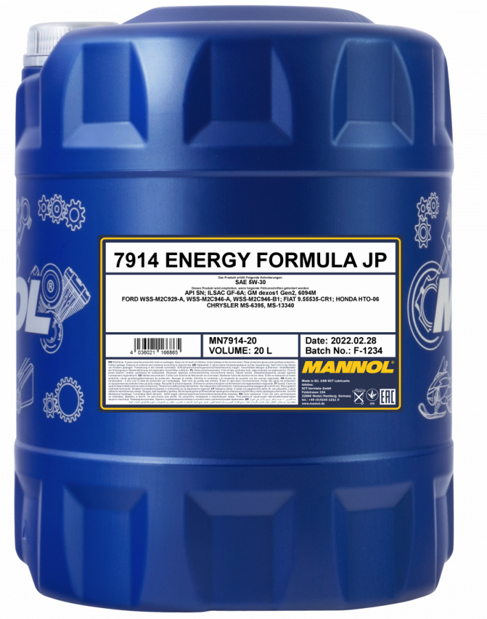 Motorový olej 5W-30 Mannol Energy Formula JP - 20 L - Oleje 5W-30