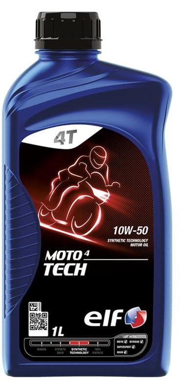 Motocyklový olej 10W-50 Elf Moto 4 Tech - 1 L - Motorové oleje pro 4-taktní motocykly