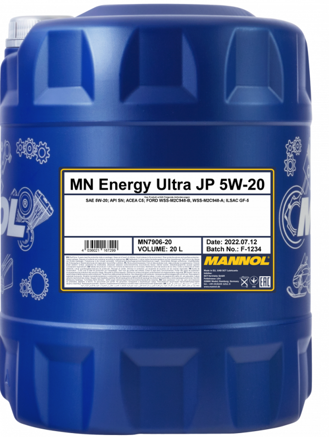 Motorový olej 5W-20 Mannol 7906 Energy Ultra JP - 20 L - 5W-20