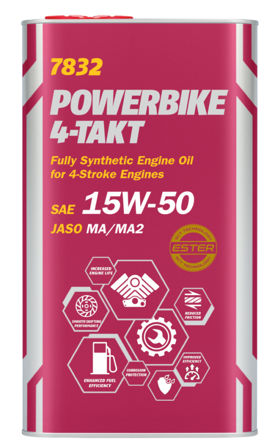 Motocyklový olej 15W-50 Mannol 7832 4-Takt Powerbike - 4 L