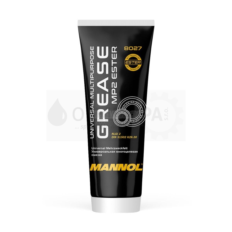Plastická maziva - vazeliny - Univerzální (automobilová) plastická maziva - Třída NLGI 2 - Plastické mazivo Mannol Universal Ester MP-2 - 0,23 KG Plastické mazivo Mannol Universal Ester MP-2 - 0,23 KG - Třída NLGI 2