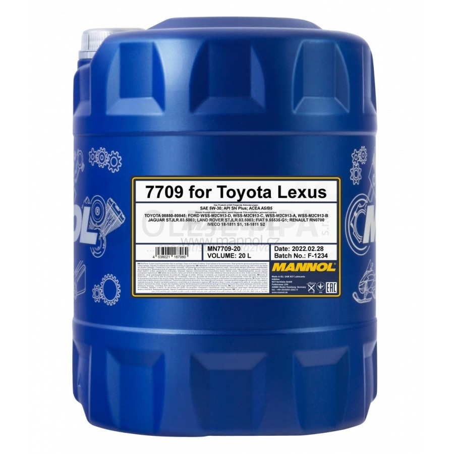 Motorový olej 5W-30 Mannol 7709 Toyota Lexus - 20L - 5W-30