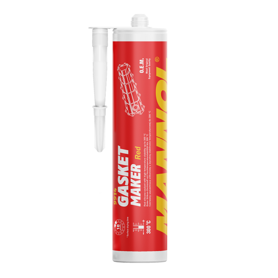 Ostatní produkty - Technické kapaliny, čistidla, spreje - Těsnící tmel Mannol Gasket Maker Red (9914) - 310 ml Těsnící tmel Mannol Gasket Maker Red (9914) - 310 ml - Technické kapaliny, čistidla, spreje