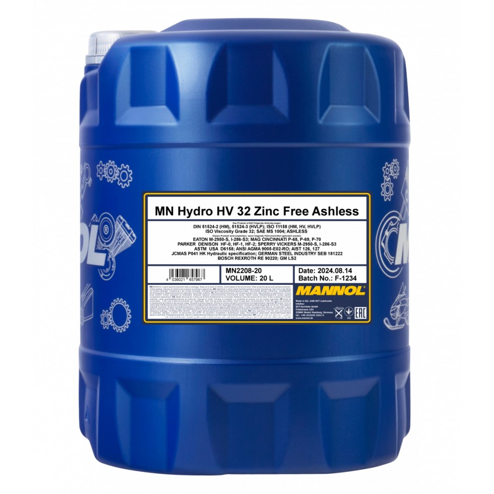 Mannol Hydro HV ISO 46 Zinc Free 2206 - 20l - 