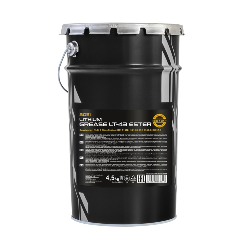 Mannol LT-43 Ester Lithium Grease 8031 - 4,5kg - 